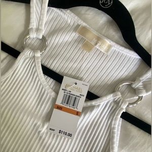White NWT Michael Kors Belted Dress (S)